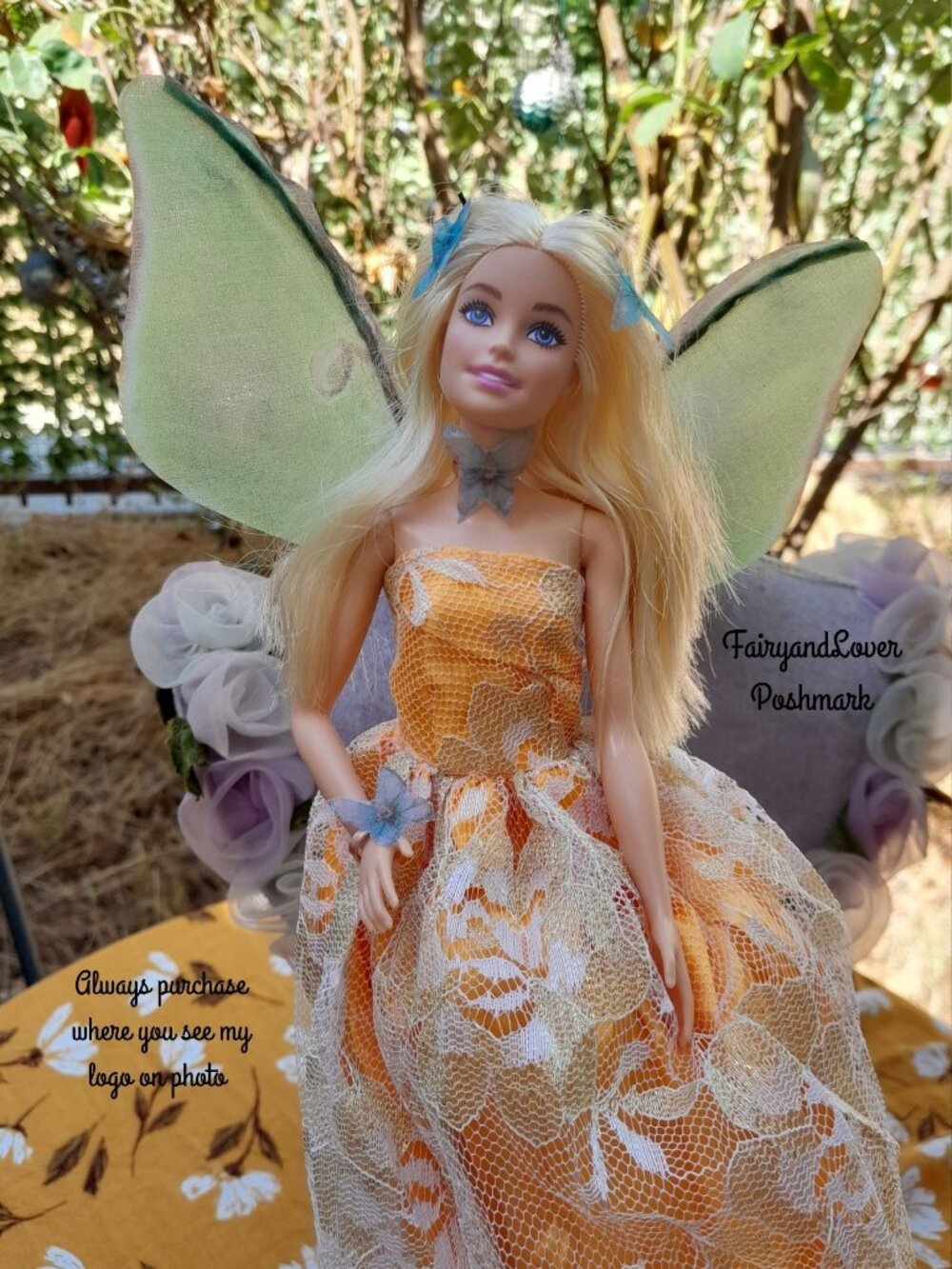 Fairy Luna Moth butterfly wing Barbie Princess Customized Fashion Figure Doll